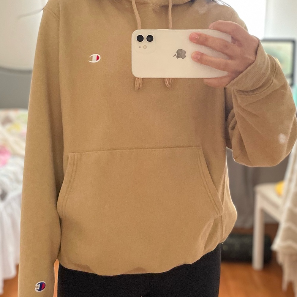 Champion Hoodies in tan color Small